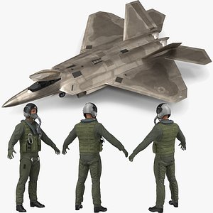 Lockheed Martin F-22 Raptor and Pilot Rigged