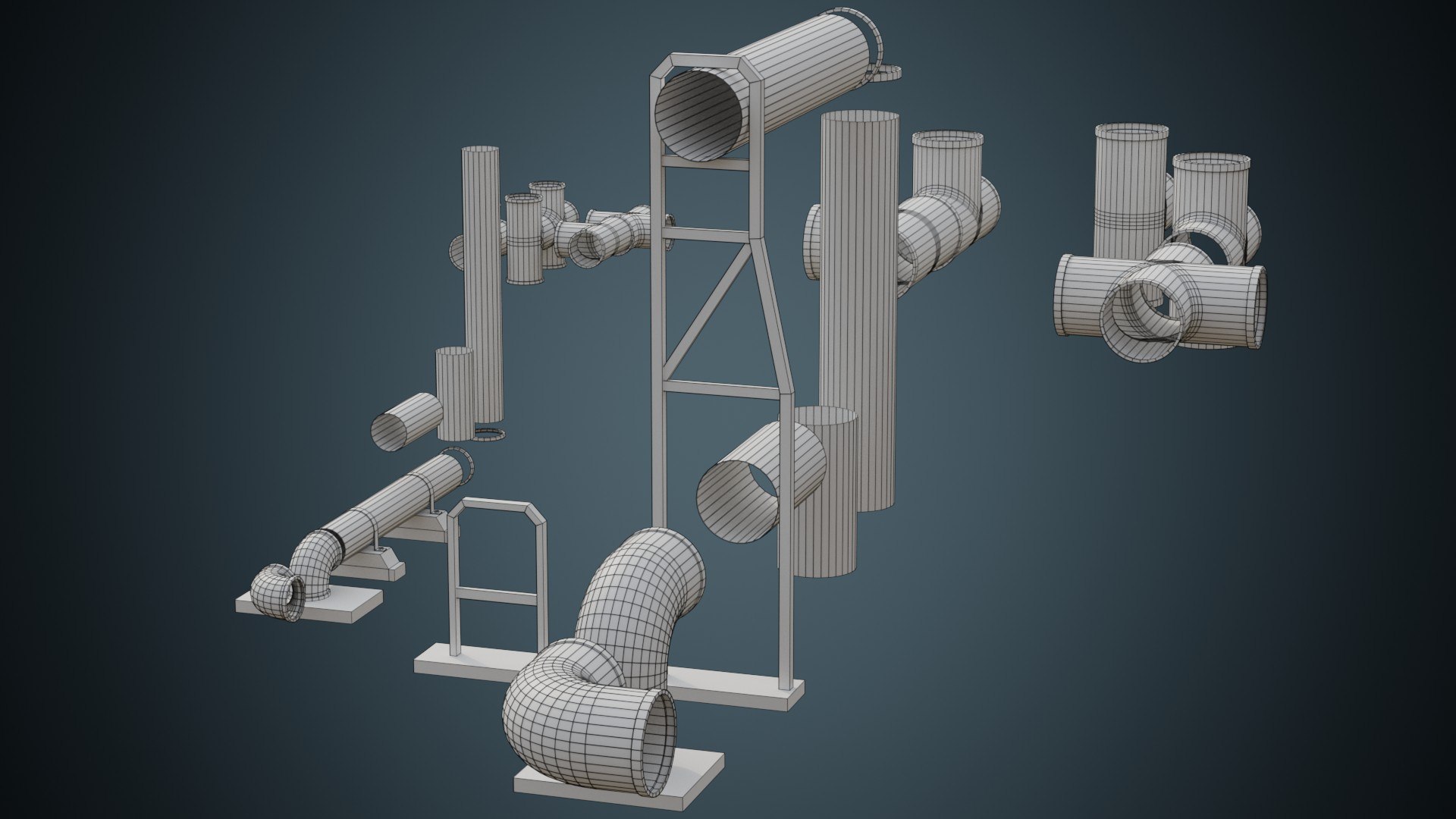 Industrial Pipes 4A 3D model - TurboSquid 1714598
