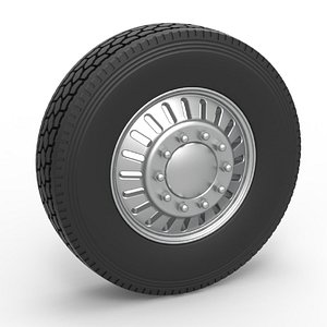 Diecast Front custom wheel of semi truck Version 12 Scale 1 to 25 3D