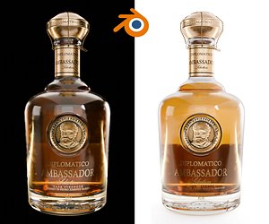 3D Diplomatico Ambassador Bottle Alcohol Whiskey Blender