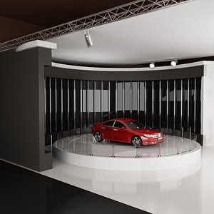 car exhibition stand 3d model