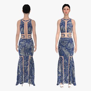 Empire dress Marvelous Designer or Clo3D ZPRJ 3D model