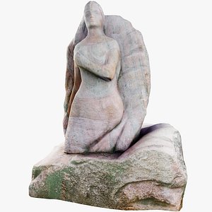 3D Stone Woman Statue model