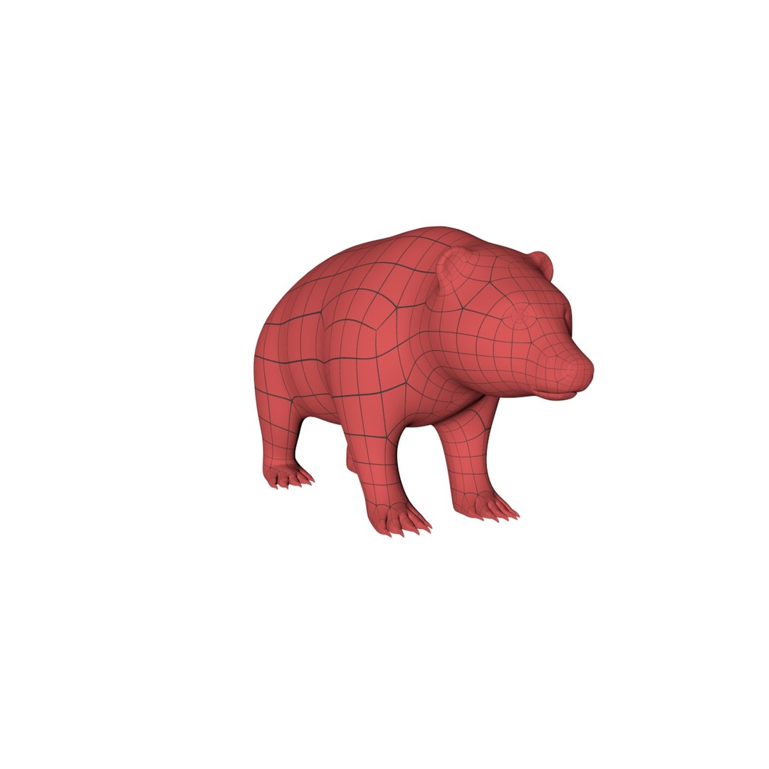 base mesh grizzly bear obj