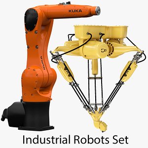 industrial robots set 3d max
