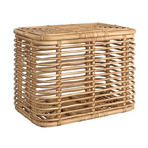 1960s Italian Bamboo Rattan Bohemian French Riviera Basket Container 3D model