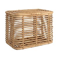 1960s Italian Bamboo Rattan Bohemian French Riviera Basket Container
