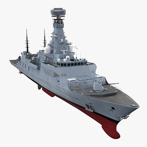Type 26 ASW Frigate Canada Grey Rigged for Maya 3D model