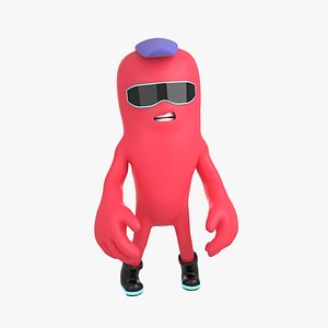 Monster cartoon in cute style with Rigging