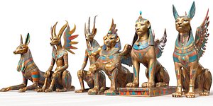 Ancient egyptian sculptures 3D model