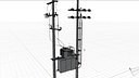 Utility Pole with Transformer