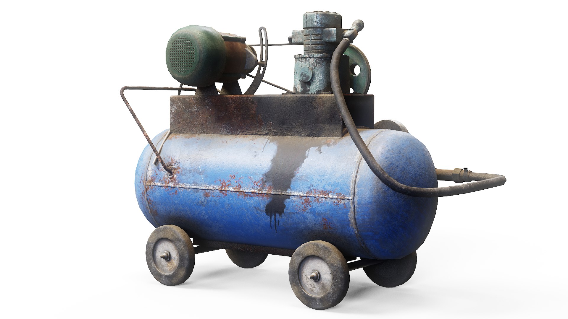 Air Compressor DIY Tool 6 Colors Old Used Handmade 3D Model ...