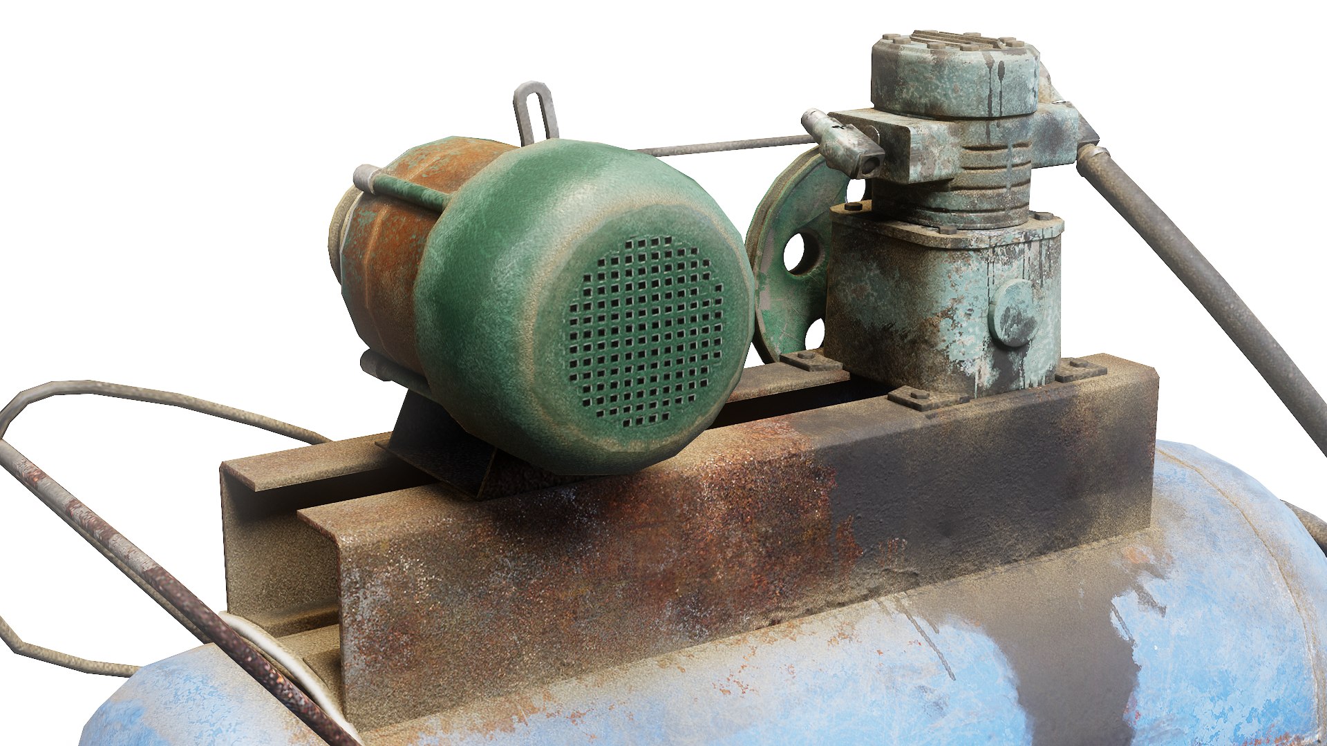 Air Compressor DIY Tool 6 Colors Old Used Handmade 3D Model ...