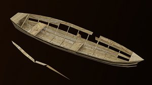 3D model crushed boat