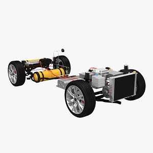 FWD Hydrogen Fuel Cell Car Chassis 3D model