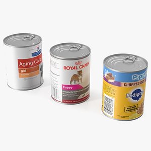 Canned Dog Food Set 3D model