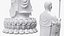 Dizang Buddha Sculpture White Stone