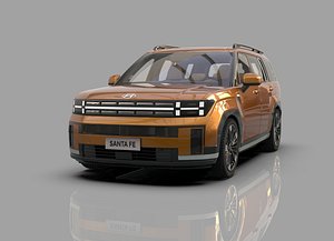 3D Hyundai Santa Fe 2024 HQ interior model