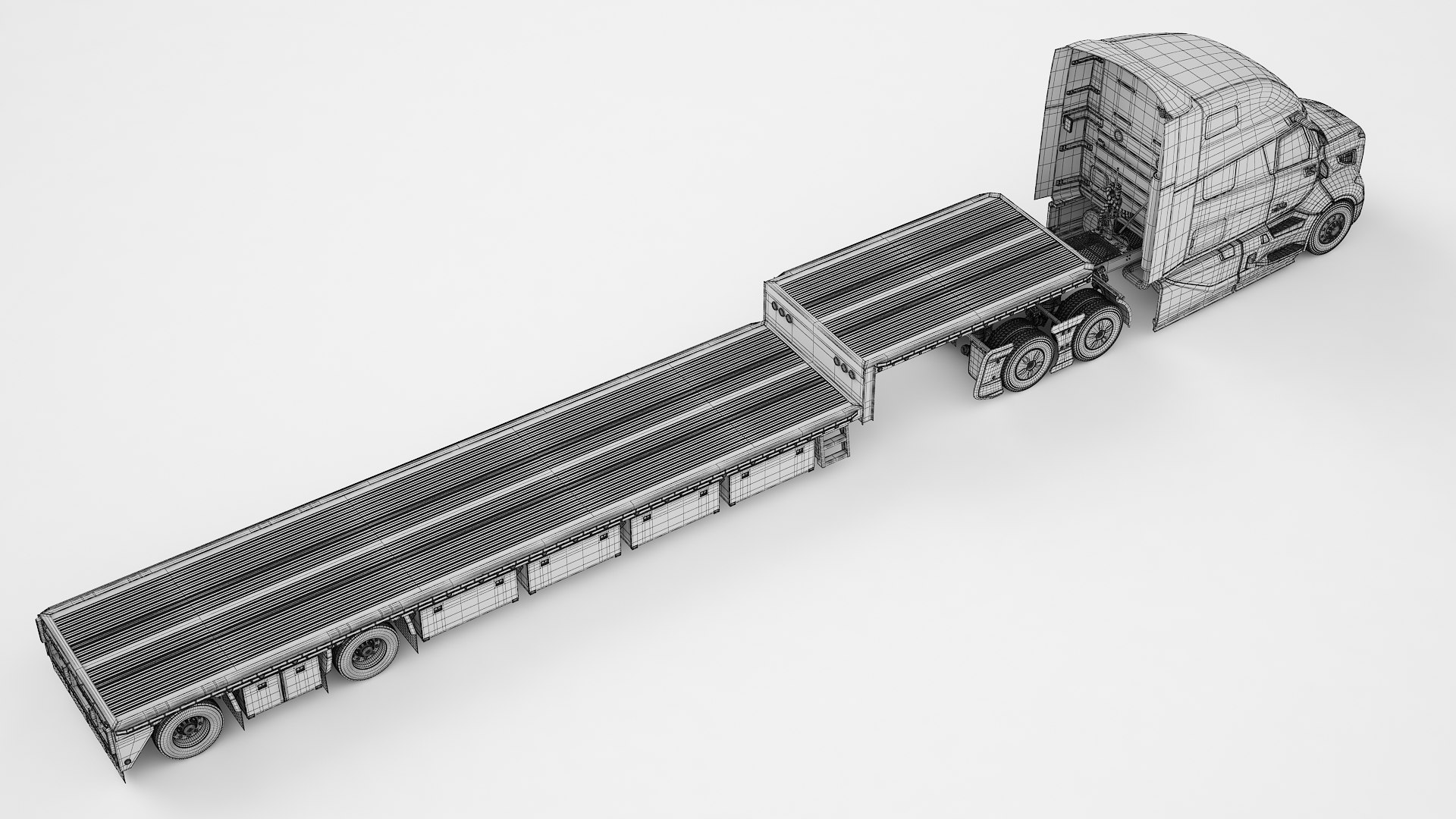 Semi Truck Generic Flatbed Trailer 01 3D model https://p.turbosquid.com/ts-thumb/yM/3Ta5HZ/hp/wire0003/jpg/1743086052/1920x1080/fit_q87/08836be0124555cf37a7adc6f7ce494420ee9f96/wire0003.jpg