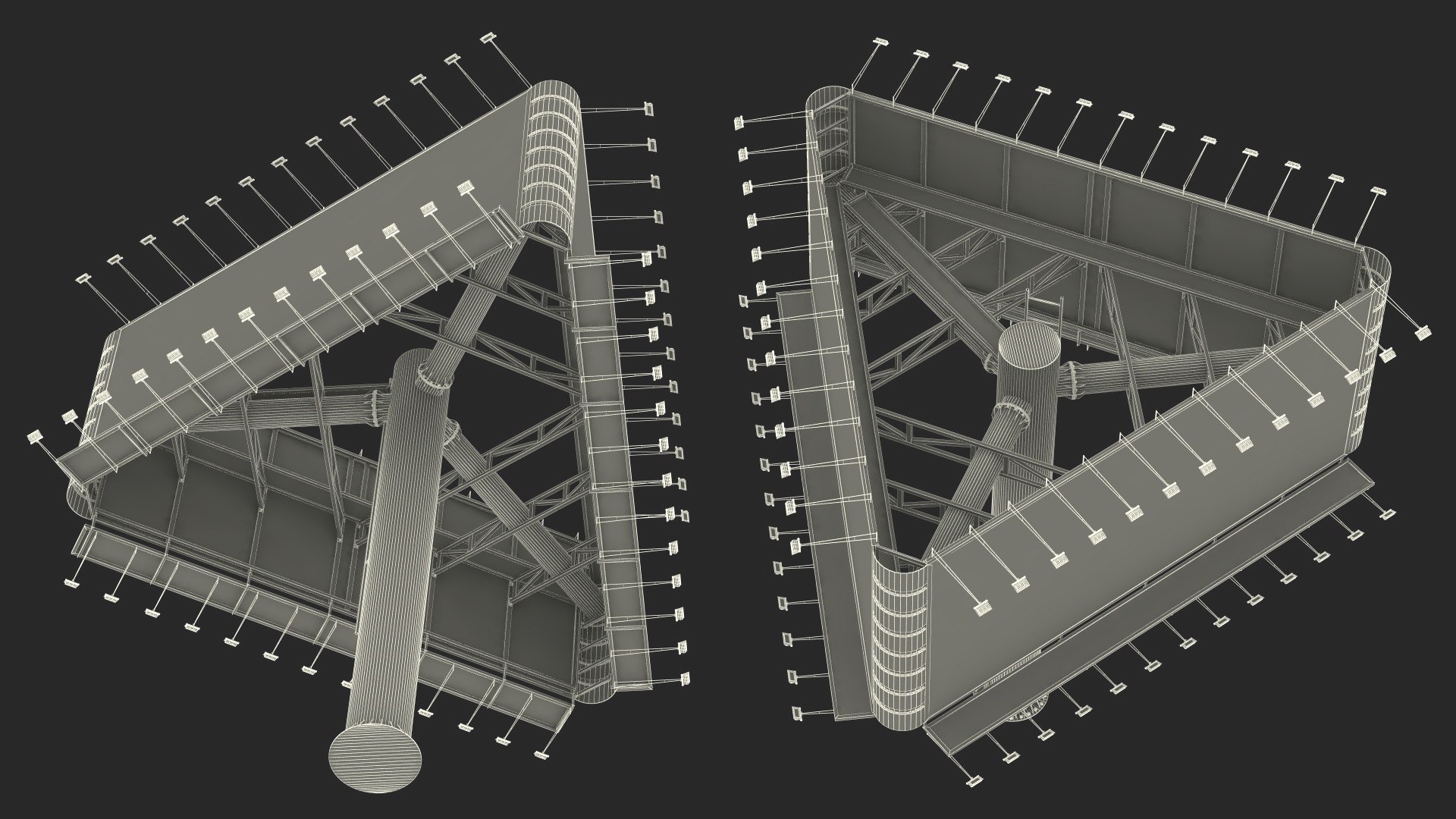 Street Structure Three Side Billboard 3D Model - TurboSquid 2235604
