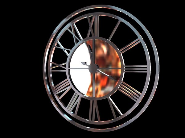 chrome clock 3d max