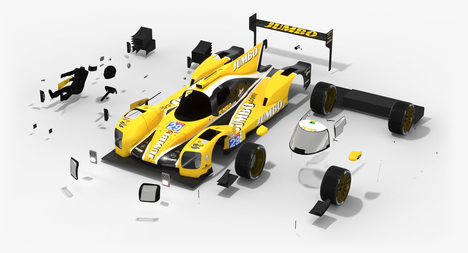 3D racing team nederland dallara model - TurboSquid 1298755