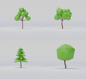 Tree Pack Low-poly 3D model 3D model