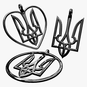 3D Tryzub pendants model