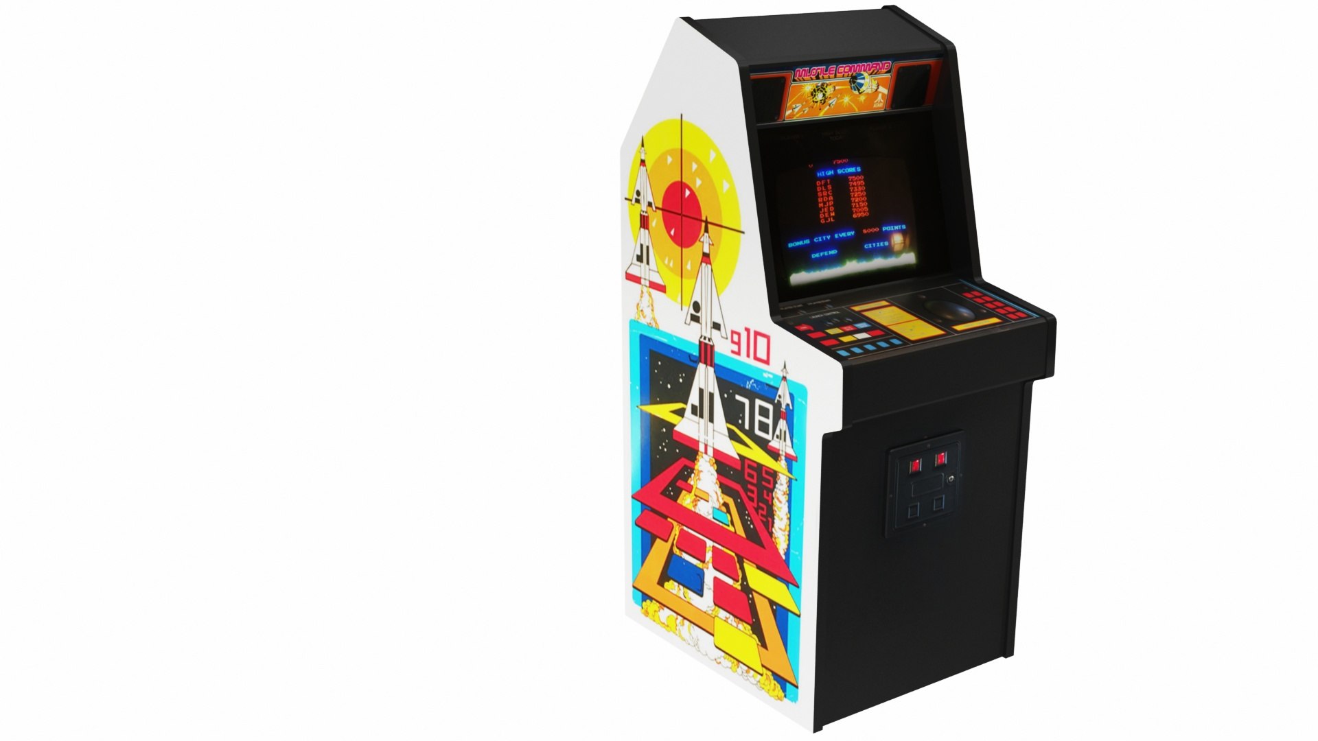 3D Misille Command Arcade Machine Model - TurboSquid 1501039