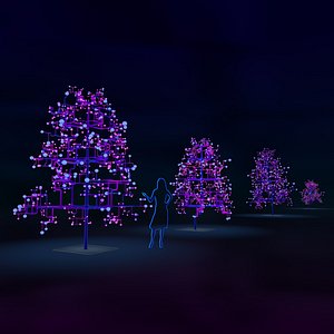 3D Sci-Fi Tree Set model