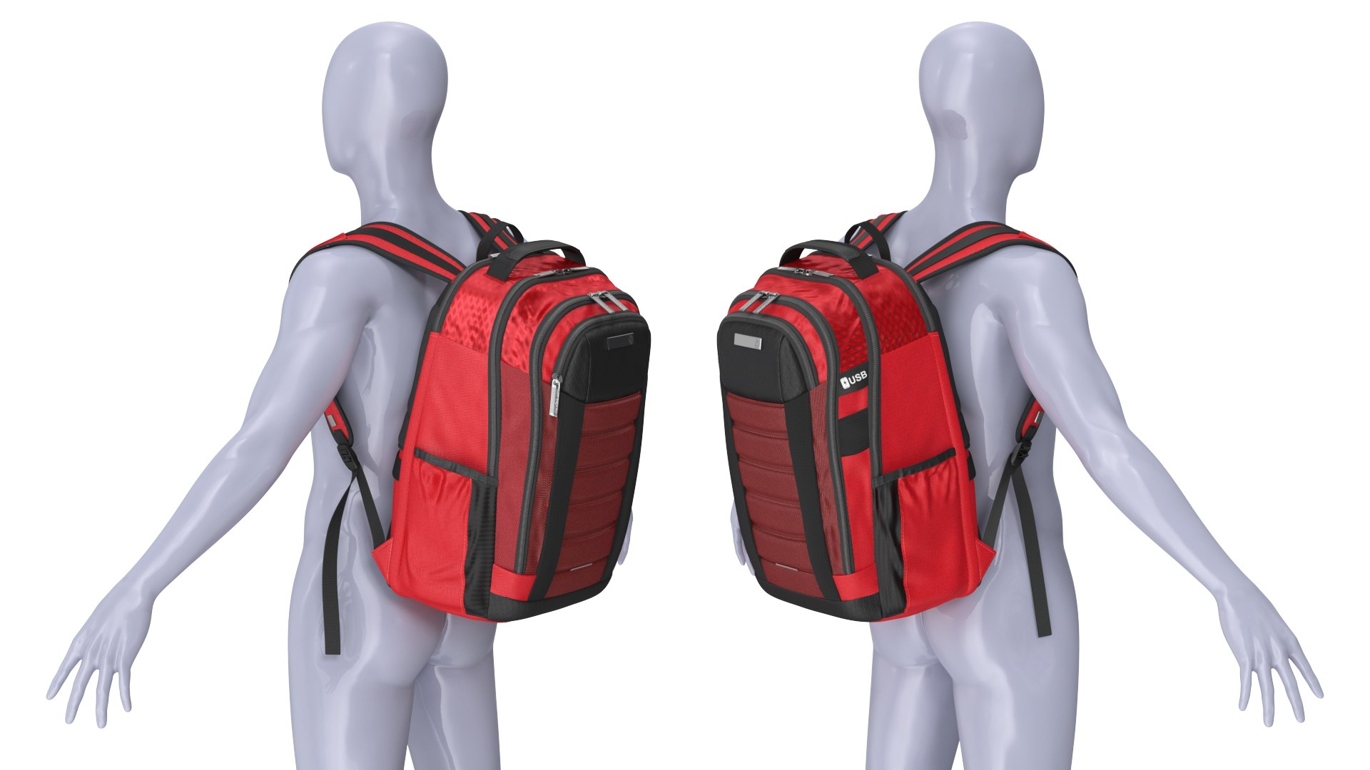 Carrier GSD Backpack Samsonite Red on Mannequin 3D model TurboSquid 2113237