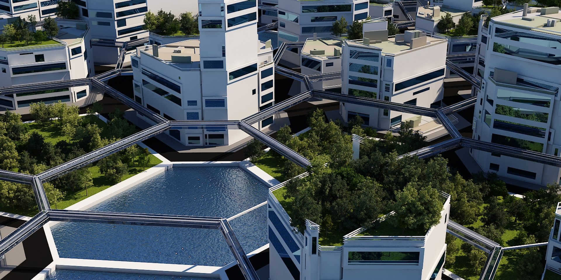 3D Futuristic City Cityscape Model - TurboSquid 1452698