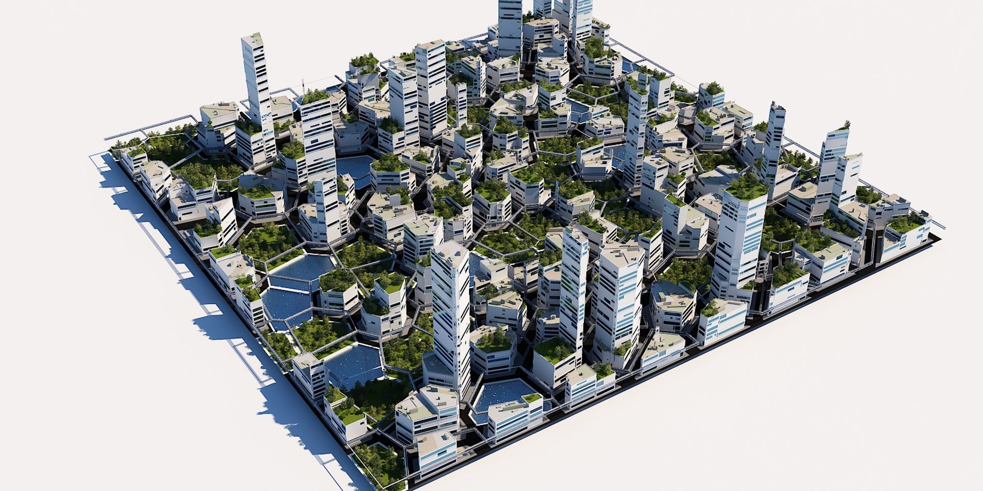 3D Futuristic City Cityscape Model - TurboSquid 1452698