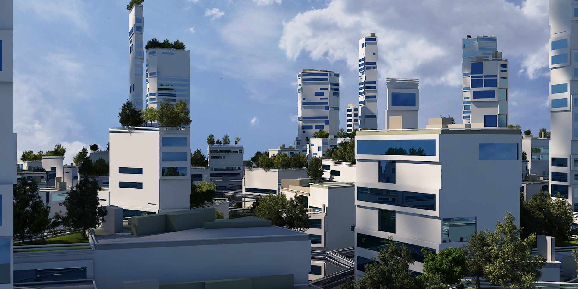 3D Futuristic City Cityscape Model - TurboSquid 1452698