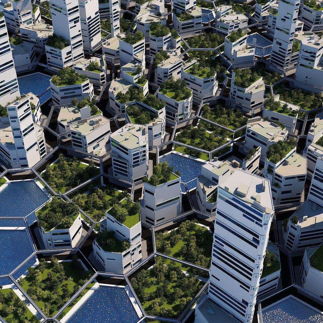3D Futuristic City Cityscape Model - TurboSquid 1452698
