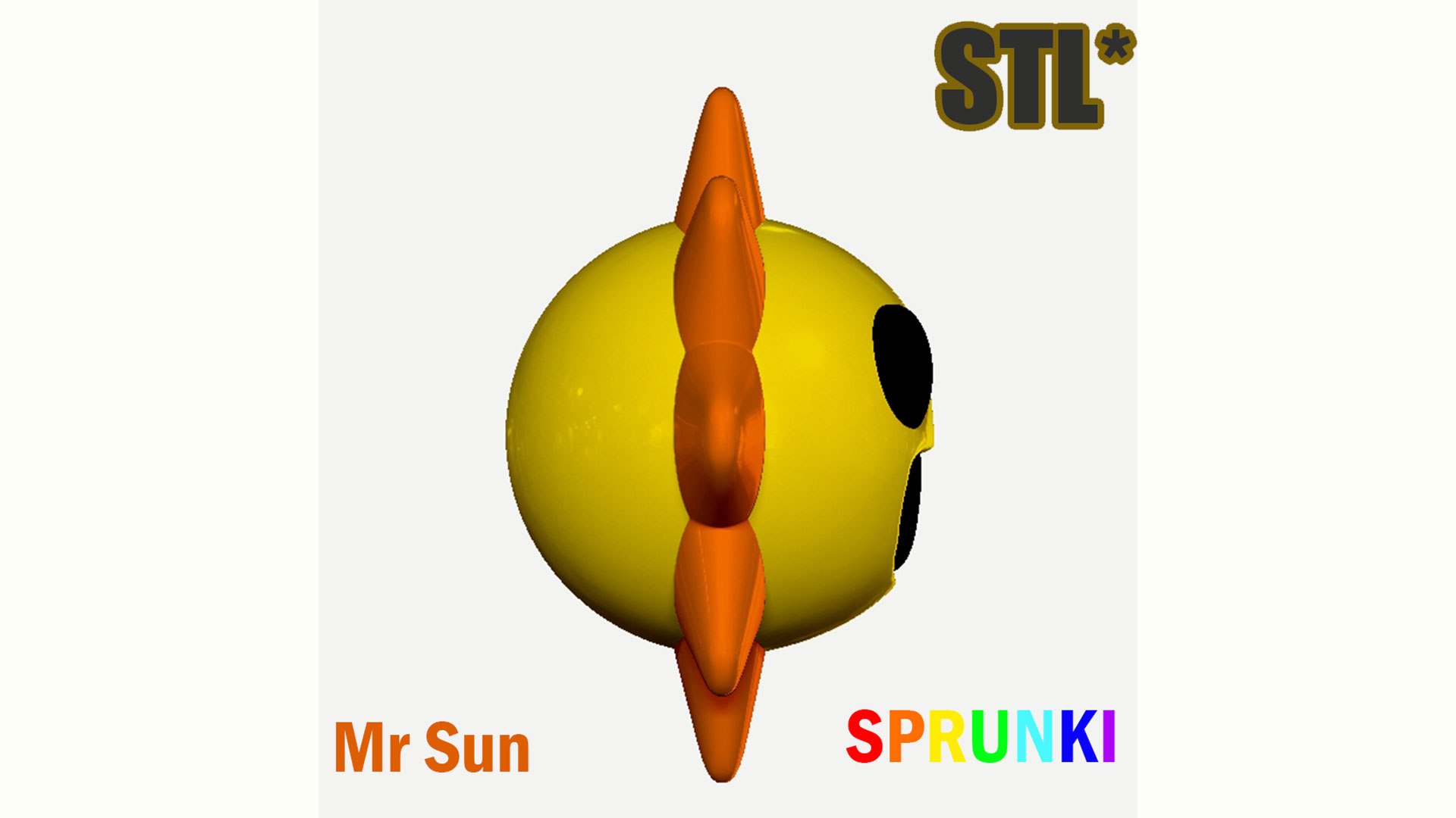 3D Model Sprunki 3D Incredibox Mr Sun STL 3D Character Fanart ...