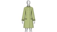 Girls High Neck Double Breasted Coat Dress
