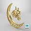 3D Eid Mubarak 3d model arabic calligraphy model