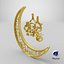 3D Eid Mubarak 3d model arabic calligraphy model