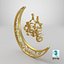 3D Eid Mubarak 3d model arabic calligraphy model