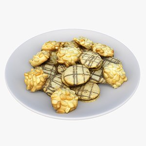 3D model christmas cookies plate