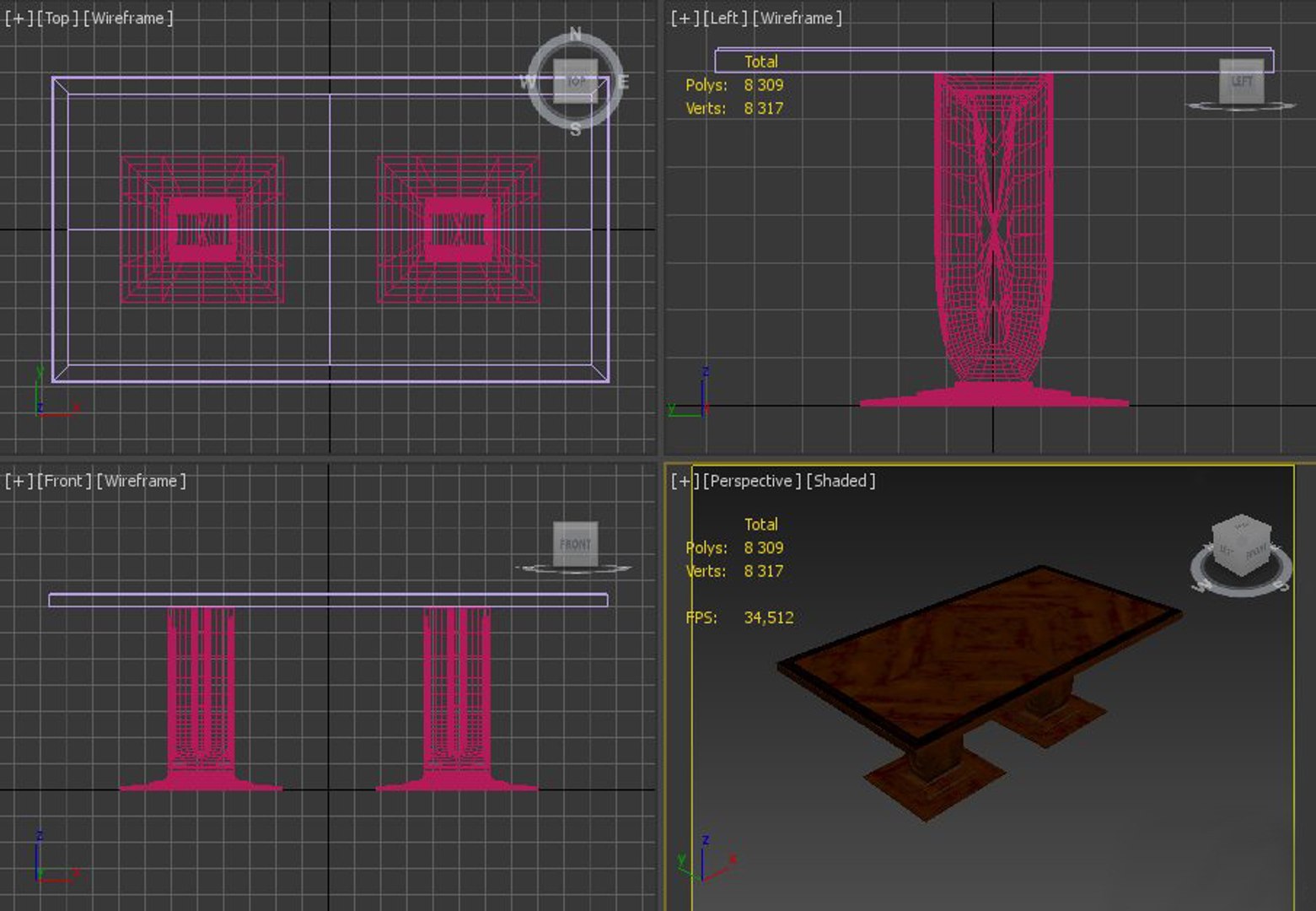 Baker Beekman Dining Table 3D Model 1147135 TurboSquid