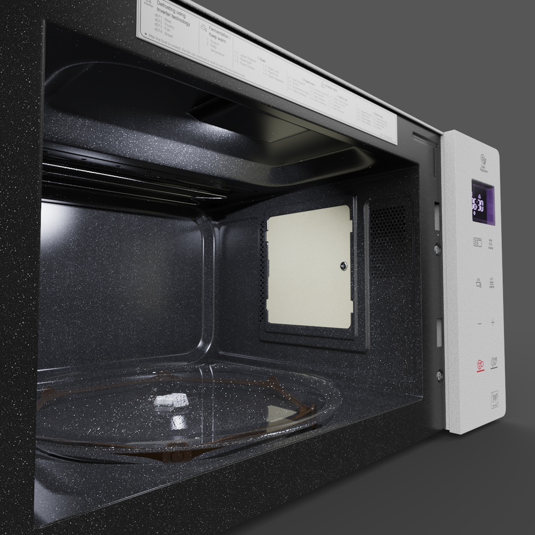 3D Microwave oven LG MH6336GIH NeoChef model TurboSquid 1759558