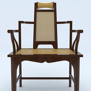 high-back armchair ming dynasty 3D model