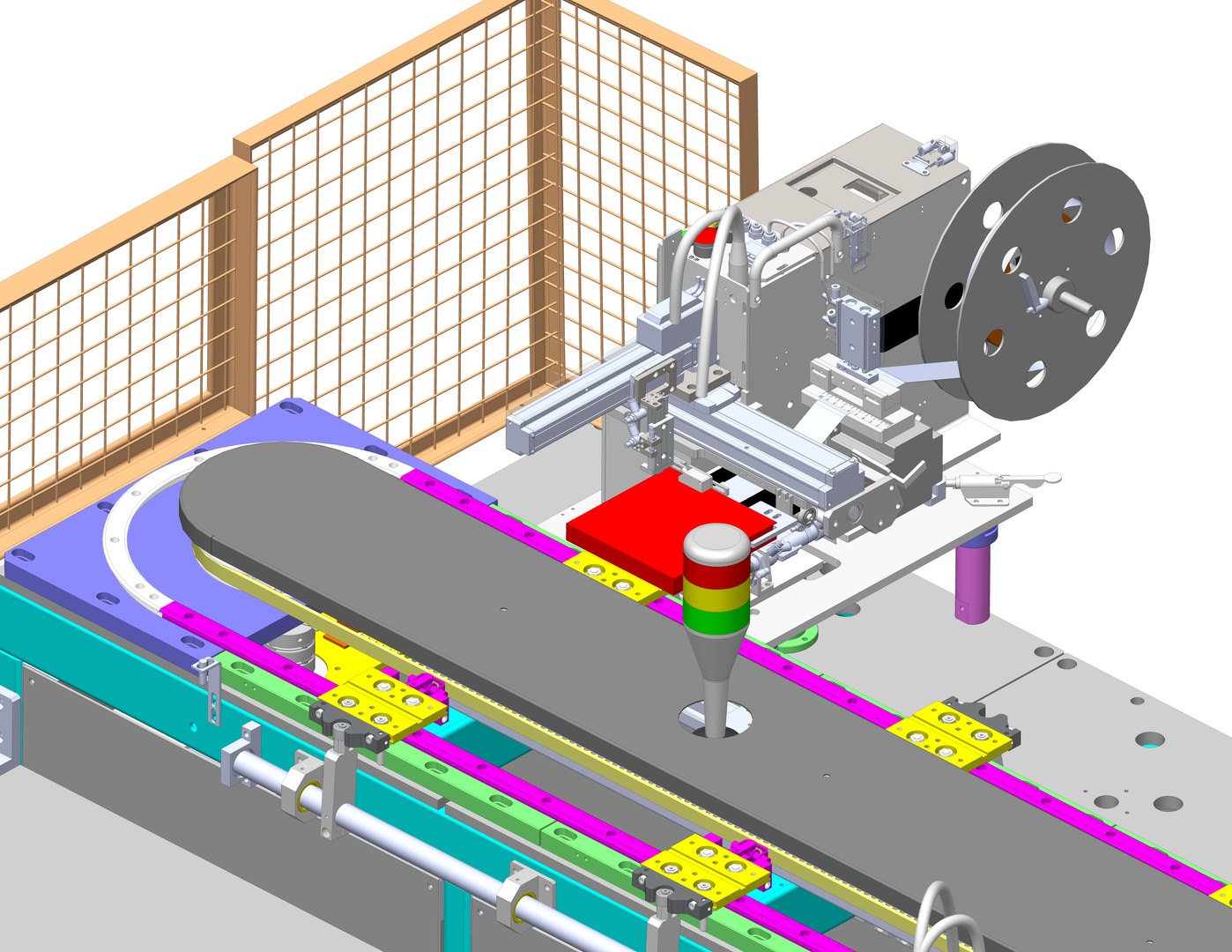 3D Automatic Peeling And Labeling Assembly Cycle Line Model ...