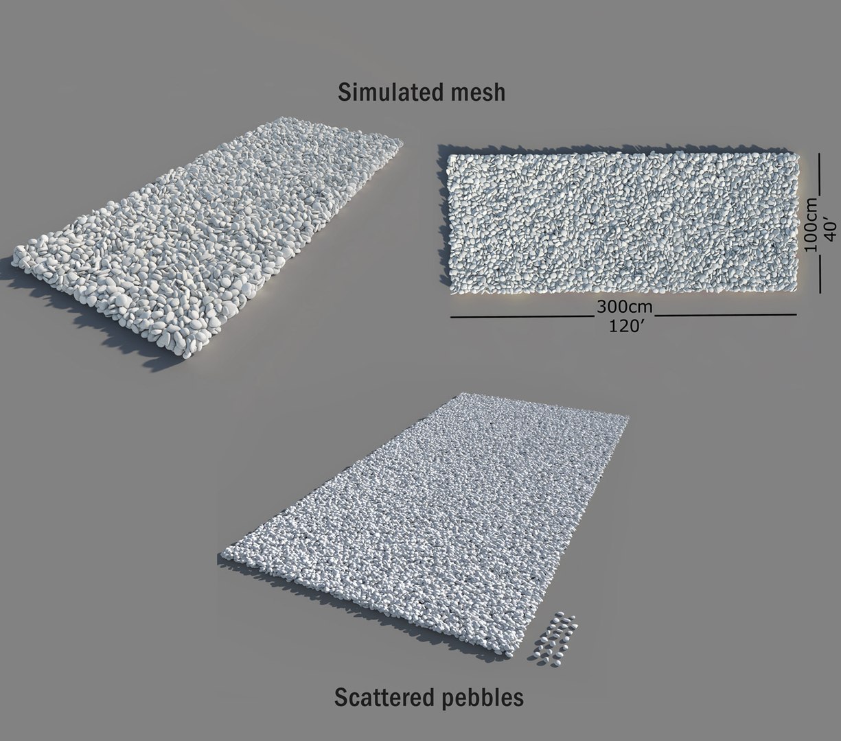 3d White Pebbles Model