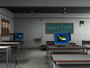class room hp desktop 3d max