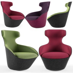3d model roche armchair pivot
