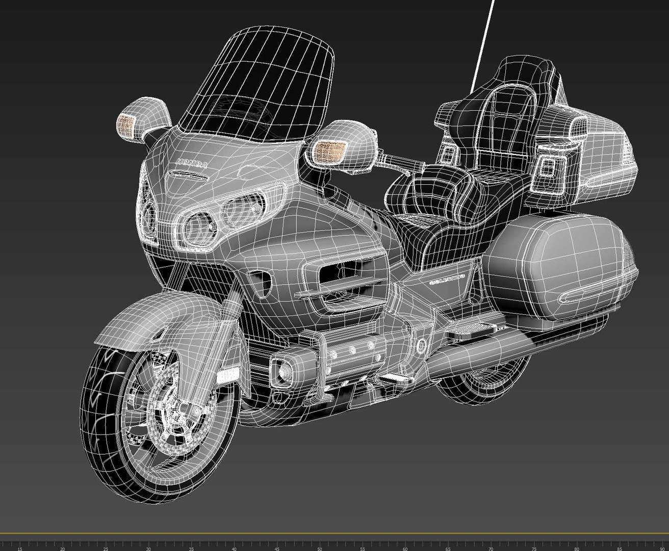 3d Honda Goldwing Gold Model