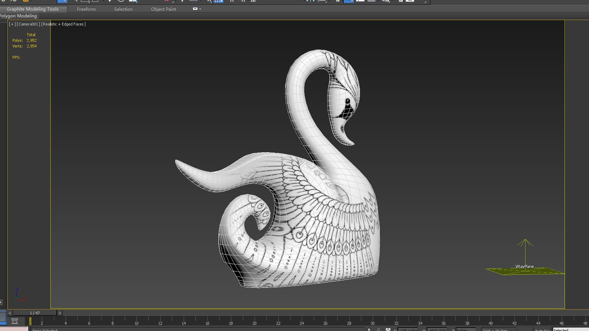 3D Decorative Set Stand Swan Sculpture Figurine Swan Ornaments ...